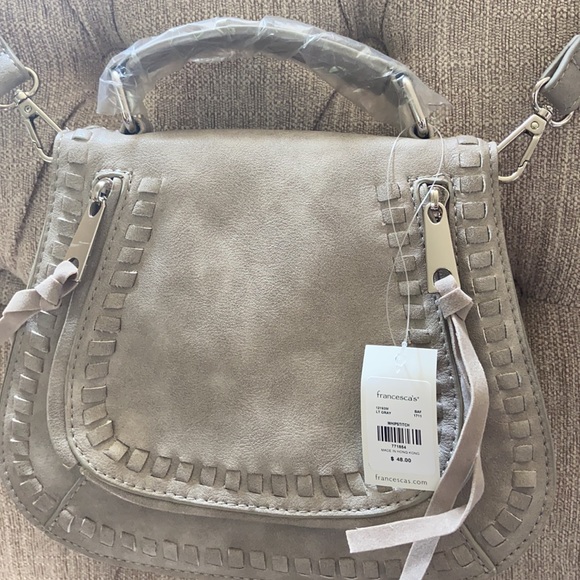 Light Gray Saddle Bag from Francesca’s. New w Tag - Picture 2 of 8